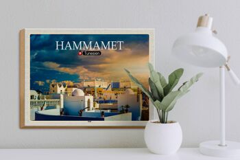Panneau en bois voyage Hammamet Tunisie vacances soleil 40x30cm 3