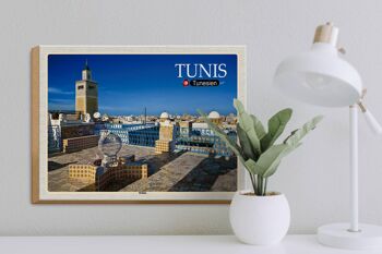 Panneau en bois voyage Tunis Tunisie Médina Mosquée 40x30cm 3