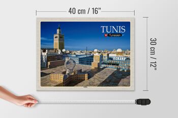 Panneau en bois voyage Tunis Tunisie Médina Mosquée 40x30cm 4