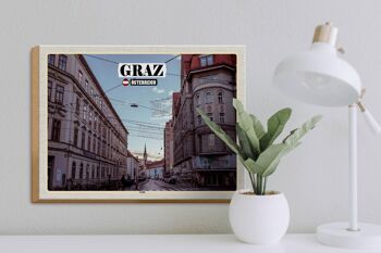 Panneau en bois voyage Graz Autriche Lend city 40x30cm 3