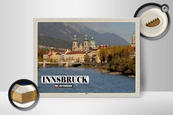 Panneau en bois voyage Innsbruck Autriche Inn River 40x30cm 2