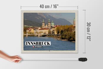 Panneau en bois voyage Innsbruck Autriche Inn River 40x30cm 4