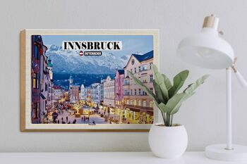 Panneau en bois voyage Innsbruck Autriche Noël 40x30cm 3