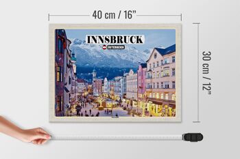 Panneau en bois voyage Innsbruck Autriche Noël 40x30cm 4