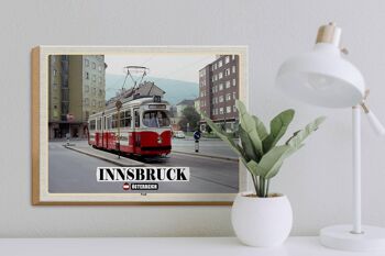 Panneau en bois voyage Innsbruck Autriche Pradl ville 40x30cm 3