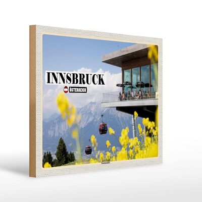 Cartel de madera viaje Innsbruck Austria Paternkofel 40x30cm