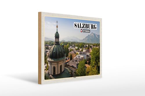 Holzschild Reise Salzburg Nonntal Österreich 40x30cm