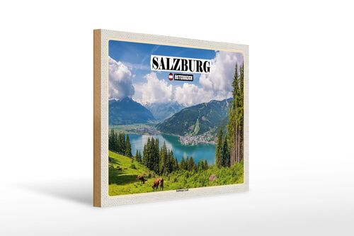 Holzschild Reise Österreich Salzburger Land Natur 40x30cm