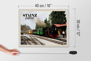 Panneau en bois voyage Stainz Autriche musée chemin de fer 40x30cm 4