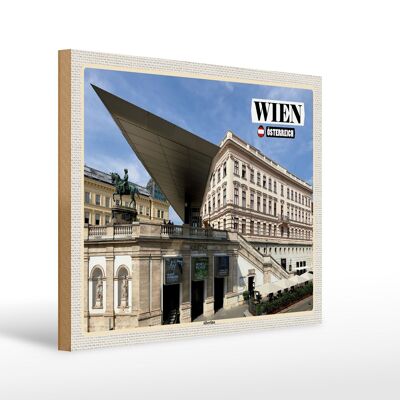 Cartello in legno viaggio Vienna Austria Albertina 40x30 cm regalo