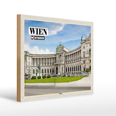 Holzschild Reise Wien Österreich Hofburg Architektur 40x30cm