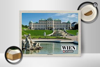 Panneau en bois voyage Vienne Autriche Palais du Belvédère 40x30cm 2