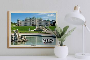 Panneau en bois voyage Vienne Autriche Palais du Belvédère 40x30cm 3