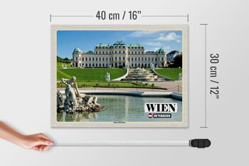 Panneau en bois voyage Vienne Autriche Palais du Belvédère 40x30cm 4