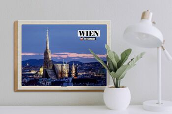 Panneau en bois voyage Vienne Autriche Cathédrale Saint-Étienne 40x30cm 3