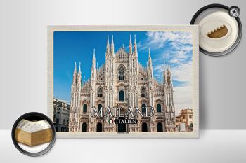 Panneau en bois voyage Italie Milan Cathédrale de Milan 40x30cm 2