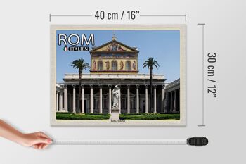 Panneau en bois voyage Rome Italie Basilique Saint Paul 40x30cm 4