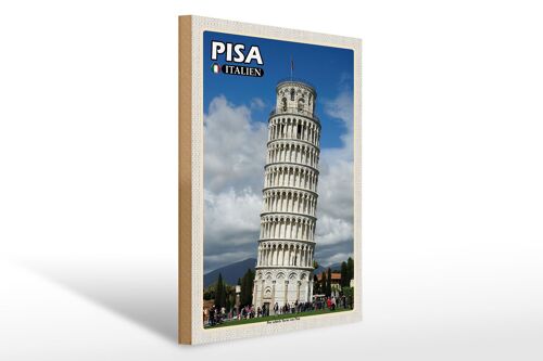 Holzschild Reise Pisa Schiefer Turm Italien 30x40cm Geschenk