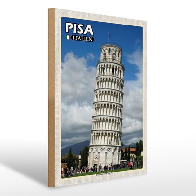 Holzschild Reise Pisa Schiefer Turm Italien 30x40cm Geschenk