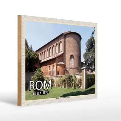 Panneau en bois voyage Rome Santa Sabina All'Aventino 40x30cm