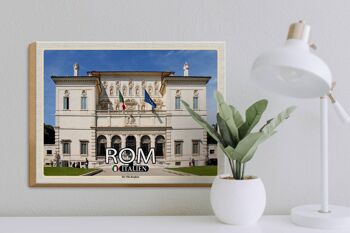 Panneau en bois voyage Rome Italie La Villa Borghèse 40x30cm 3