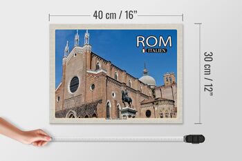 Panneau en bois voyage Rome Basilique Santi Giovanni e Paolo 40x30cm 4