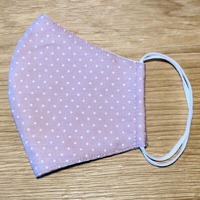 Fabric mask dots pink / white