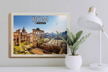 Panneau en bois voyage Rome Italie Forum Romanum 40x30cm cadeau 3