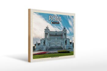 Panneau en bois voyage Rome Monumento Vittorio Emanuele II 40x30cm 1