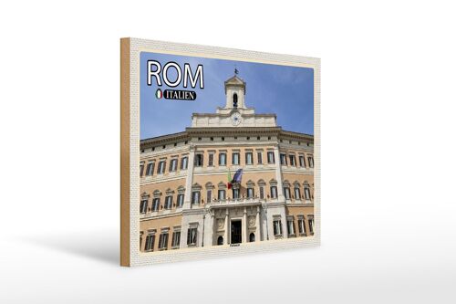 Holzschild Reise Rom Italien Parlament Architektur 40x30cm