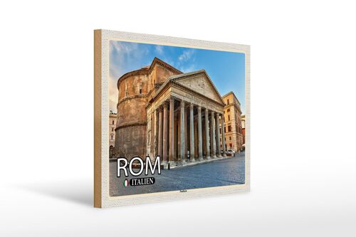 Holzschild Reise Rom Italien Pantheon Baukunst 40x30cm