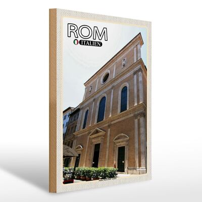 Panneau en bois voyage Rome Italie Santa Maria Dell Anima 30x40cm