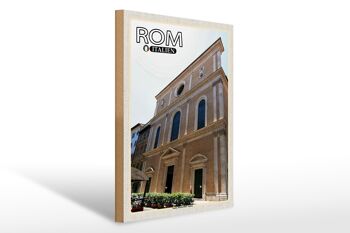 Panneau en bois voyage Rome Italie Santa Maria Dell Anima 30x40cm 1