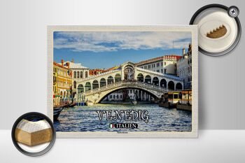 Panneau en bois voyage Venise Italie Pont du Rialto 40x30cm 2