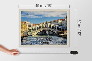 Panneau en bois voyage Venise Italie Pont du Rialto 40x30cm 4