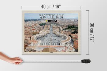 Panneau en bois voyage Vatican Italie Place Saint-Pierre architecture 40x30cm 4