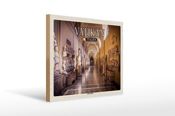 Panneau en bois voyage Vatican Italie Musée du Vatican 40x30cm 1