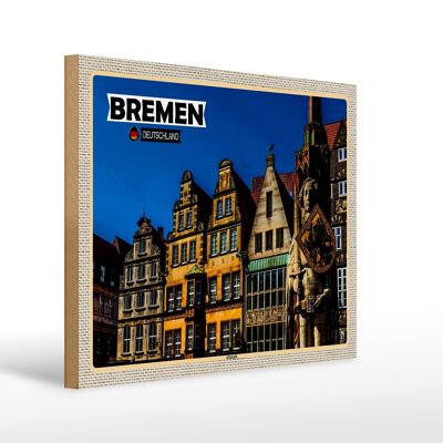 Holzschild Städte Bremen Deutschland Altstadt 40x30cm