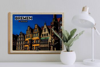 Panneau en bois villes Brême Allemagne vieille ville 40x30cm 3
