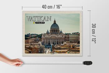 Panneau en bois voyage Vatican Italie Basilique Saint-Pierre Pape 40x30cm 4