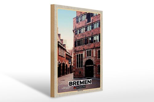 Holzschild Städte Bremen Deutschland Bremerhaven 30x40cm