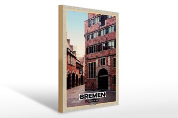 Panneau en bois villes Brême Allemagne Bremerhaven 30x40cm 1