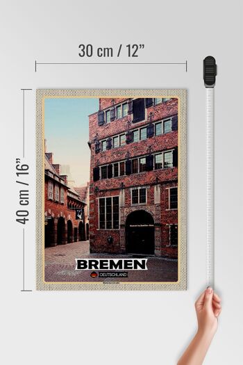 Panneau en bois villes Brême Allemagne Bremerhaven 30x40cm 4