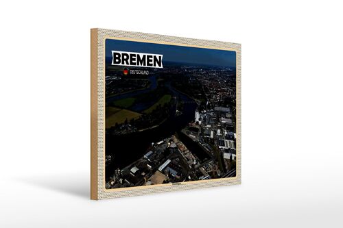 Holzschild Städte Bremen Deutschland Hemelingen 40x30cm