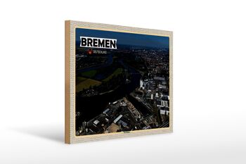 Panneau en bois villes Brême Allemagne Hemelingen 40x30cm 1
