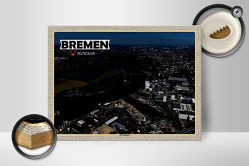 Panneau en bois villes Brême Allemagne Hemelingen 40x30cm 2