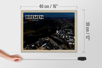 Panneau en bois villes Brême Allemagne Hemelingen 40x30cm 4