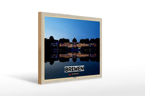 Holzschild Städte Bremen Deutschland Parkhotel 40x30cm