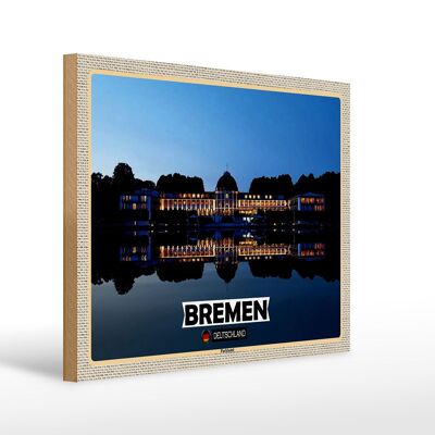 Holzschild Städte Bremen Deutschland Parkhotel 40x30cm