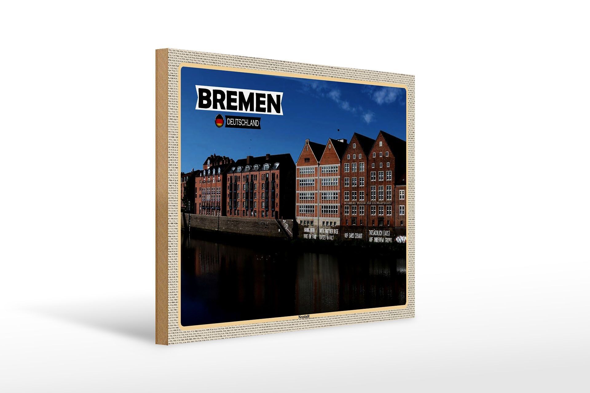 Wooden sign cities Bremen Germany Neustadt 40x30cm